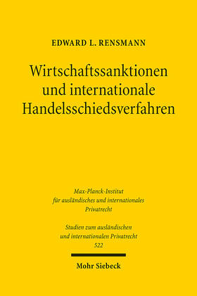 Rensmann |  Wirtschaftssanktionen und internationale Handelsschiedsverfahren | eBook | Sack Fachmedien