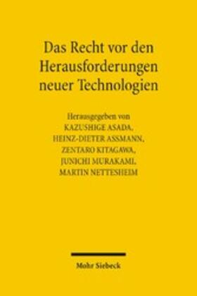 Assmann / Asada / Kitagawa |  Das Recht vor den Herausforderungen neuer Technologien | eBook | Sack Fachmedien