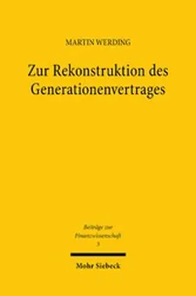 Werding |  Zur Rekonstruktion des Generationenvertrages | eBook | Sack Fachmedien