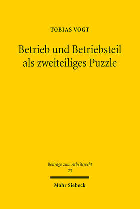 Vogt |  Betrieb und Betriebsteil als zweiteiliges Puzzle | eBook | Sack Fachmedien