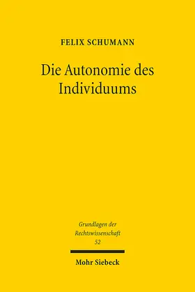 Schumann |  Die Autonomie des Individuums | eBook | Sack Fachmedien