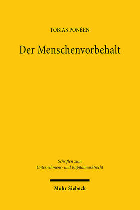 Ponßen |  Der Menschenvorbehalt | Buch |  Sack Fachmedien