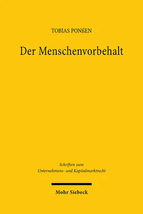 Ponßen |  Der Menschenvorbehalt | eBook | Sack Fachmedien