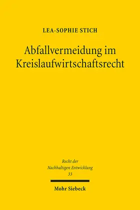 Stich |  Abfallvermeidung im Kreislaufwirtschaftsrecht | eBook | Sack Fachmedien