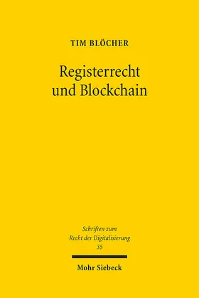 Blöcher |  Registerrecht und Blockchain | eBook | Sack Fachmedien