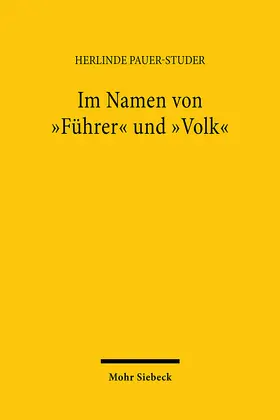 Pauer-Studer |  Im Namen von "Führer" und "Volk" | Buch |  Sack Fachmedien