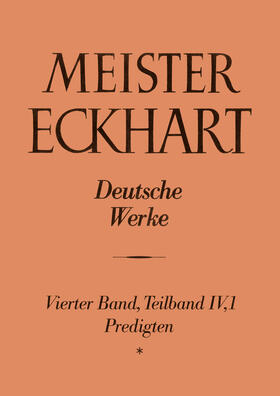 Steer |  Meister Eckhart. Deutsche Werke Band 4,1: Predigten | Buch |  Sack Fachmedien