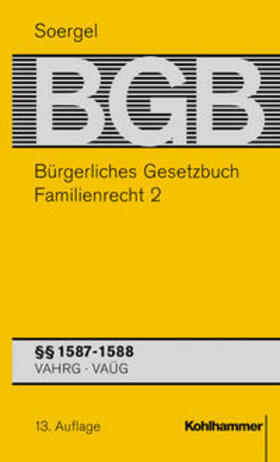 Soergel / Gaul / Siebert |  Bürgerliches Gesetzbuch / BGB (13. A.). Familienrecht 2 | Buch |  Sack Fachmedien