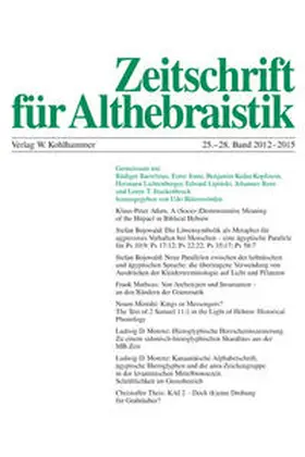 Rüterswörden |  Zeitschrift für Althebraistik, 25.-28. Band 2012-2015 | Buch |  Sack Fachmedien