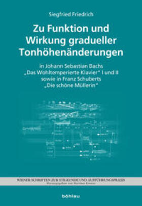 Friedrich |  Zu Funktion und Wirkung gradueller Tonhöhenänderungen in J. S. Bachs "Das Wohltemperierte Klavier" I und II sowie F. Schuberts "Die schöne Müllerin" | Buch |  Sack Fachmedien