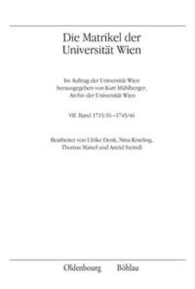 Mühlberger | Die Matrikel der Universität Wien | Buch | 978-3-205-78655-9 | sack.de