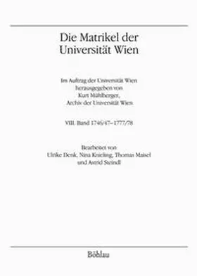 Mühlberger |  Die Matrikel der Universität Wien | Buch |  Sack Fachmedien