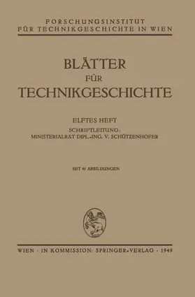 Schützenhofer |  Blätter für Technikgeschichte | Buch |  Sack Fachmedien