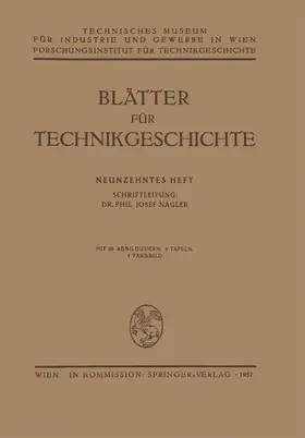 Nagler |  Blätter für Technikgeschichte | Buch |  Sack Fachmedien