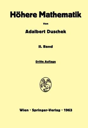 Duschek |  Vorlesungen über höhere Mathematik | Buch |  Sack Fachmedien