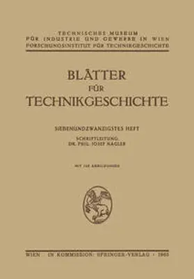 Nagler |  Blätter für Technikgeschichte | Buch |  Sack Fachmedien