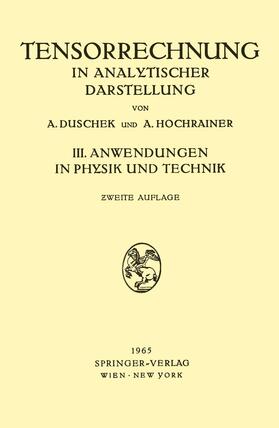 Hochrainer / Duschek |  Grundzüge der Tensorrechnung in Analytischer Darstellung | Buch |  Sack Fachmedien