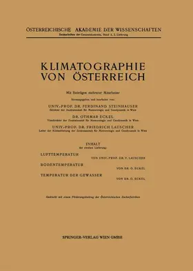 Steinhauser / Eckel / Lauscher |  Klimatographie von Österreich | Buch |  Sack Fachmedien