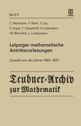 Neumann / Lie / Beckert |  Leipziger mathematische Antrittsvorlesungen | Buch |  Sack Fachmedien