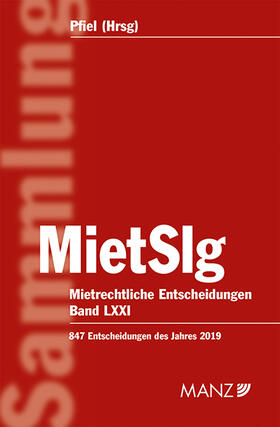 Pfiel |  Mietrechtliche Entscheidungen MietSlg | Buch |  Sack Fachmedien