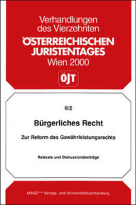 Österreichischer Juristentag |  14. Österreichischer Juristentag 2000 Bürgerliches Recht | Buch |  Sack Fachmedien