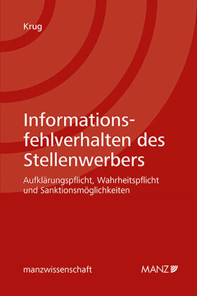 Krug |  Informationsfehlverhalten des Stellenwerbers | Buch |  Sack Fachmedien