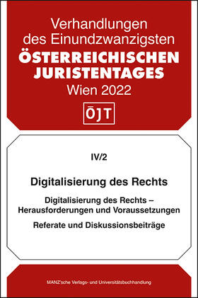 Österreichischer Juristentag |  Digitalisierung des Rechts | Buch |  Sack Fachmedien
