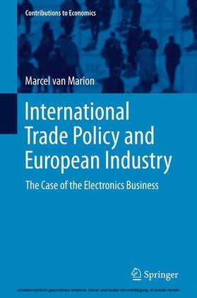 van Marion |  International Trade Policy and European Industry | eBook | Sack Fachmedien