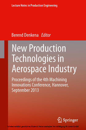 Denkena |  New Production Technologies in Aerospace Industry | eBook | Sack Fachmedien