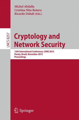 Abdalla / Dahab / Nita-Rotaru |  Cryptology and Network Security | Buch |  Sack Fachmedien