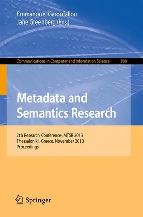 Greenberg / Garoufallou |  Metadata and Semantics Research | Buch |  Sack Fachmedien