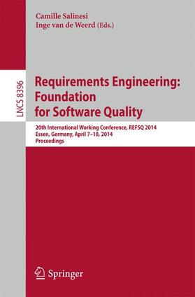 van de Weerd / Salinesi |  Requirements Engineering: Foundation for Software Quality | Buch |  Sack Fachmedien