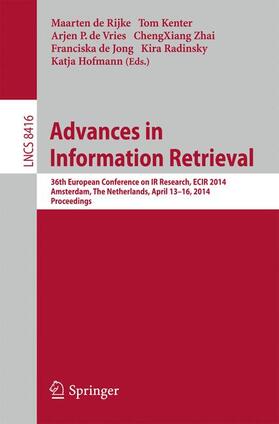 de Rijke / Kenter / de Vries |  Advances in Information Retrieval | Buch |  Sack Fachmedien