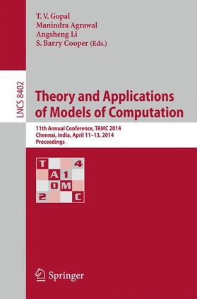 Gopal / Cooper / Agrawal |  Theory and Applications of Models of Computation | Buch |  Sack Fachmedien