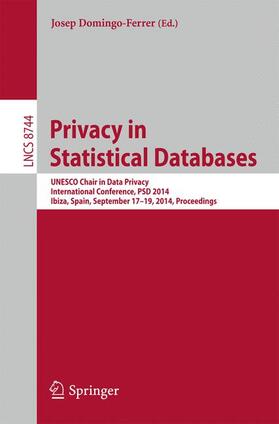 Domingo-Ferrer | Privacy in Statistical Databases | Buch | 978-3-319-11256-5 | sack.de