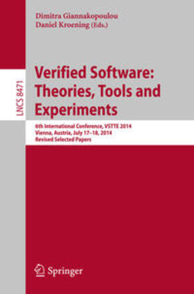 Kroening / Giannakopoulou |  Verified Software: Theories, Tools and Experiments | Buch |  Sack Fachmedien