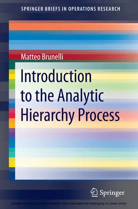 Brunelli |  Introduction to the Analytic Hierarchy Process | eBook | Sack Fachmedien