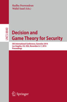 Saad / Poovendran |  Decision and Game Theory for Security | Buch |  Sack Fachmedien