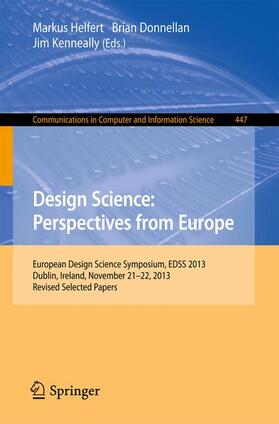 Helfert / Kenneally / Donnellan |  Design Science: Perspectives from Europe | Buch |  Sack Fachmedien