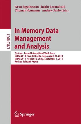 Jagatheesan / Pavlo / Levandoski |  In Memory Data Management and Analysis | Buch |  Sack Fachmedien