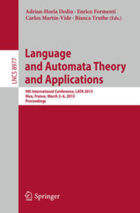 Dediu / Truthe / Formenti |  Language and Automata Theory and Applications | Buch |  Sack Fachmedien