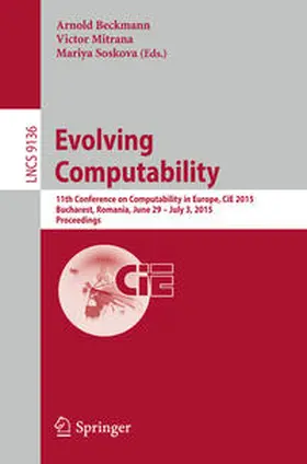 Beckmann / Mitrana / Soskova |  Evolving Computability | eBook | Sack Fachmedien