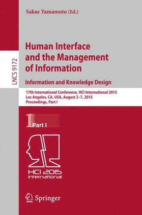 Yamamoto |  Human Interface and the Management of Information. Information and Knowledge Design | Buch |  Sack Fachmedien