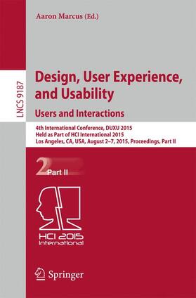 Marcus |  Design, User Experience, and Usability: Users and Interactions | Buch |  Sack Fachmedien