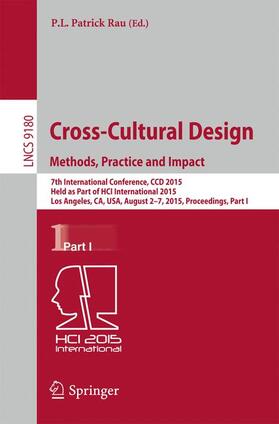 Rau |  Cross-Cultural Design Methods, Practice and Impact | Buch |  Sack Fachmedien