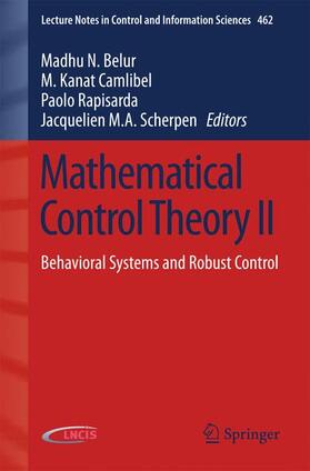 Belur / Scherpen / Camlibel |  Mathematical Control Theory II | Buch |  Sack Fachmedien