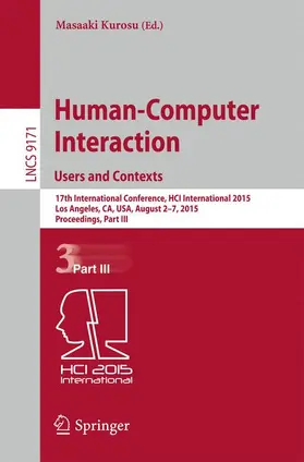 Kurosu |  Human-Computer Interaction: Users and Contexts | Buch |  Sack Fachmedien