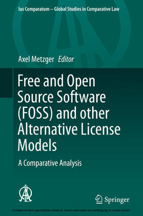 Metzger | Free and Open Source Software (FOSS) and other Alternative License Models | E-Book | sack.de