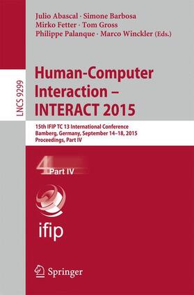 Abascal / Barbosa / Winckler |  Human-Computer Interaction ¿ INTERACT 2015 | Buch |  Sack Fachmedien