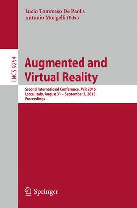 Mongelli / De Paolis |  Augmented and Virtual Reality | Buch |  Sack Fachmedien